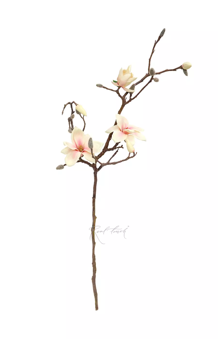 Ветка с цветами магнолии (3+4) - Бело-розовый Ветка с цветами магнолии (3+4) - Бело-розовый