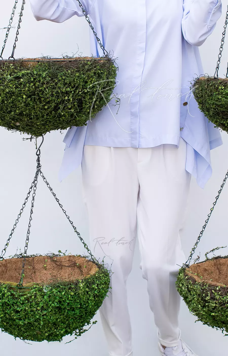 Подвесные кашпо из мюленбекии D45 - Зеленый