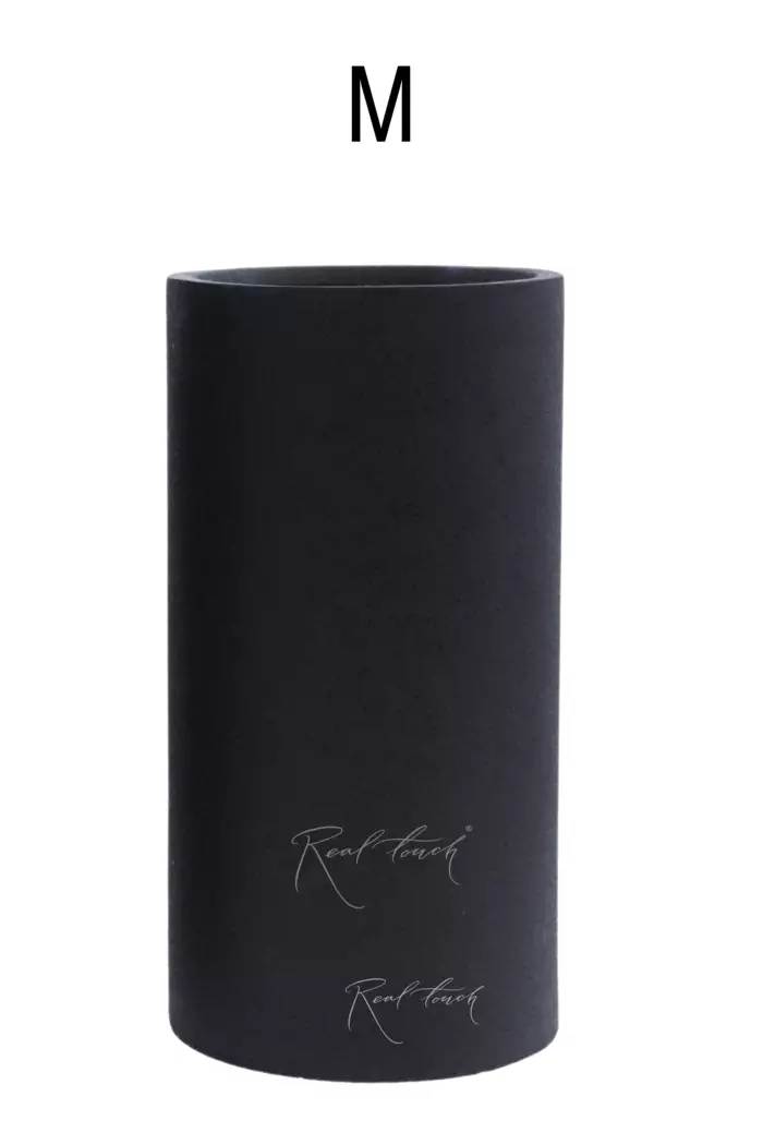 Кашпо Real Touch цилиндр высокий M - 50/25 см - Черный
