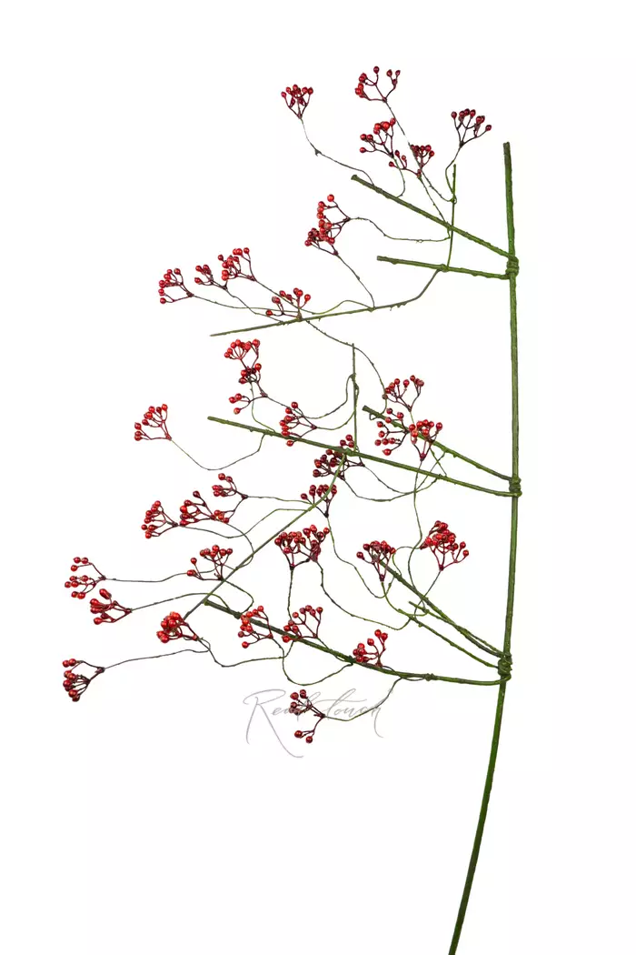 Ветка с ягодами гибкая 118 см - Темно-красный