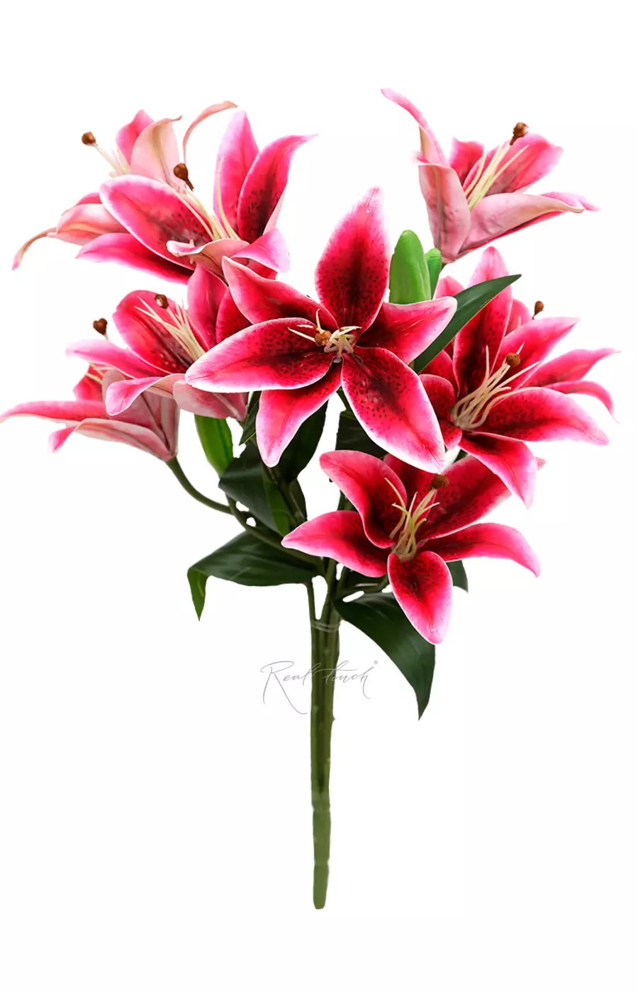 Куст с цветами лилии (9 бутонов) - Темная фуксия