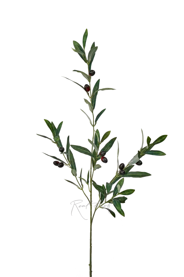 Ветка оливы с плодами высокая 112см - Зеленый
