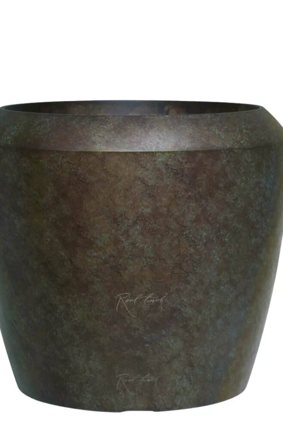 Кашпо Антик низкое L - 48/56 см - Металлик (патина)