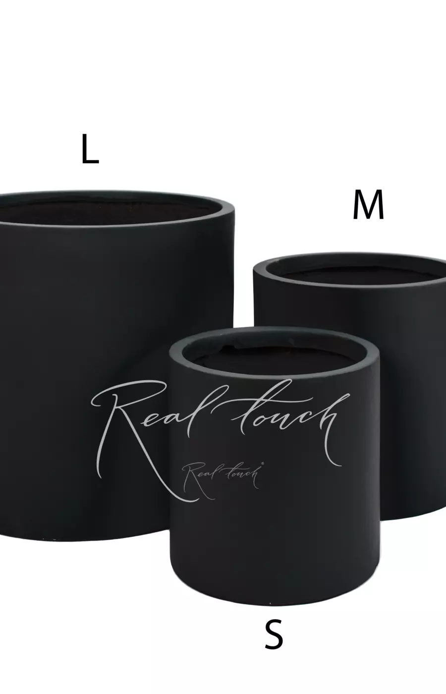 Кашпо Real Touch Цилиндр (S).2261 - Черный Кашпо Real Touch Цилиндр (S).2261 - Черный