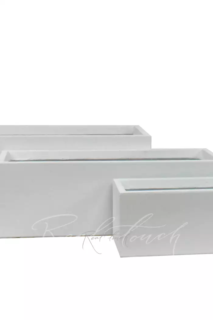 Кашпо Real Touch Plain прямоугольный низкий (L).2218 - Белый