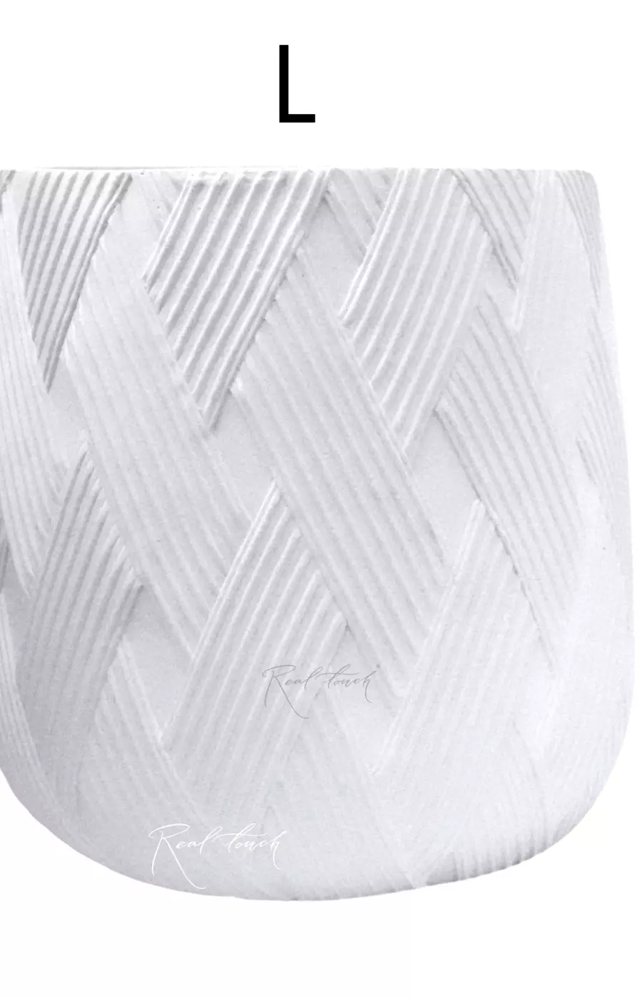 Кашпо Real Touch Macrame L - 50/42 см - Белый