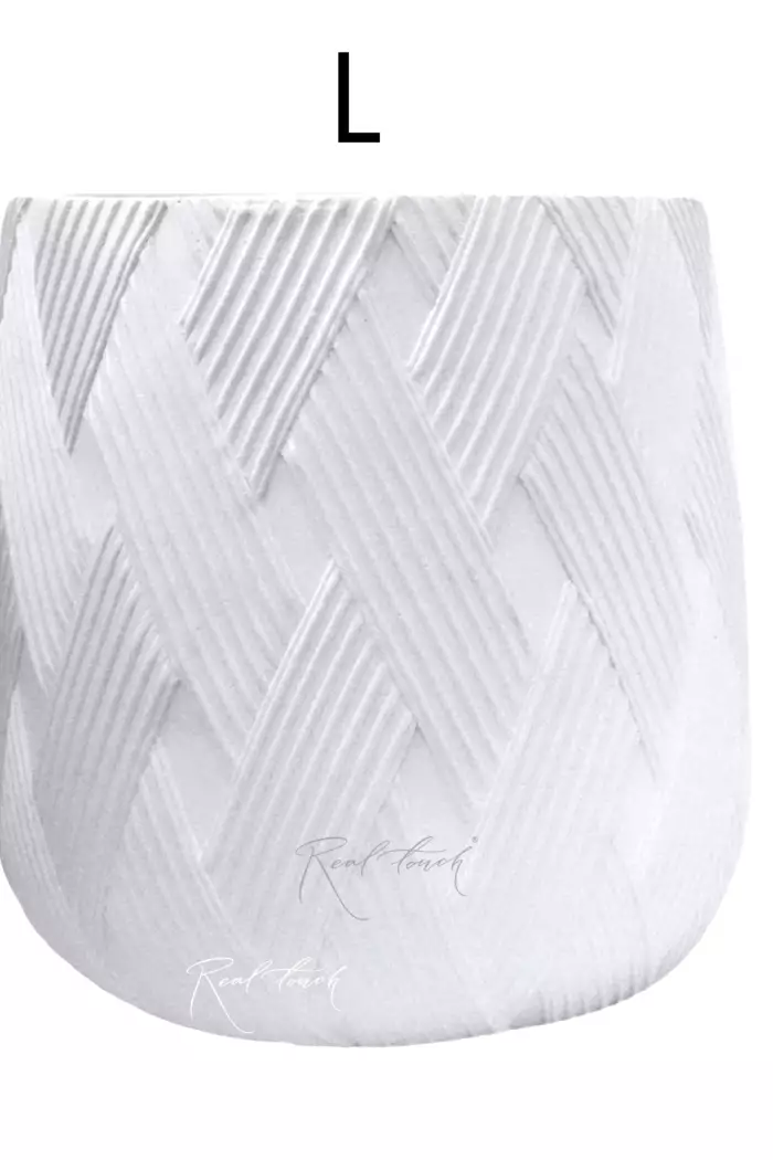 Кашпо Real Touch Macrame L - 50/42 см - Белый