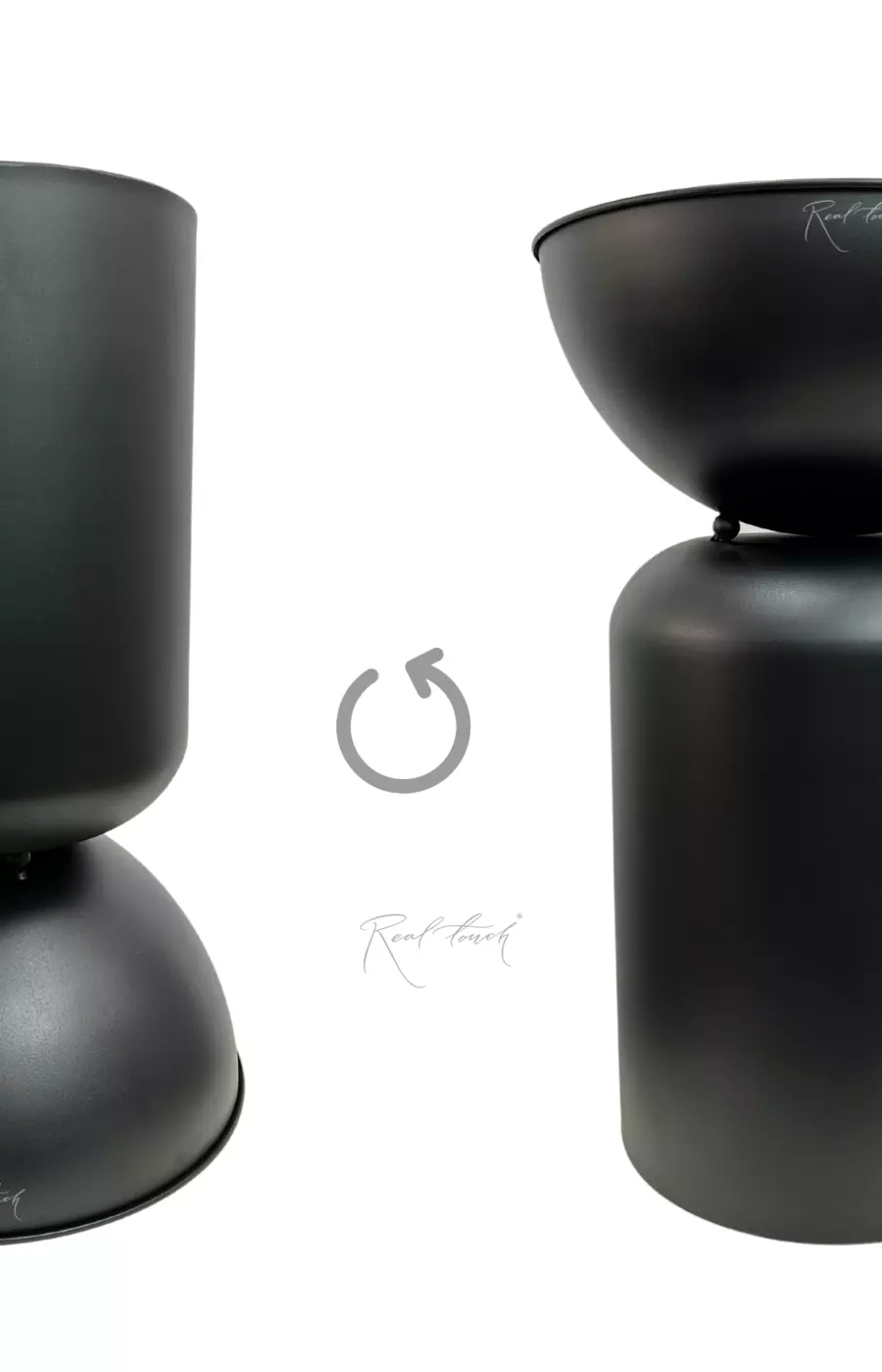 Кашпо песочные часы L - Черный