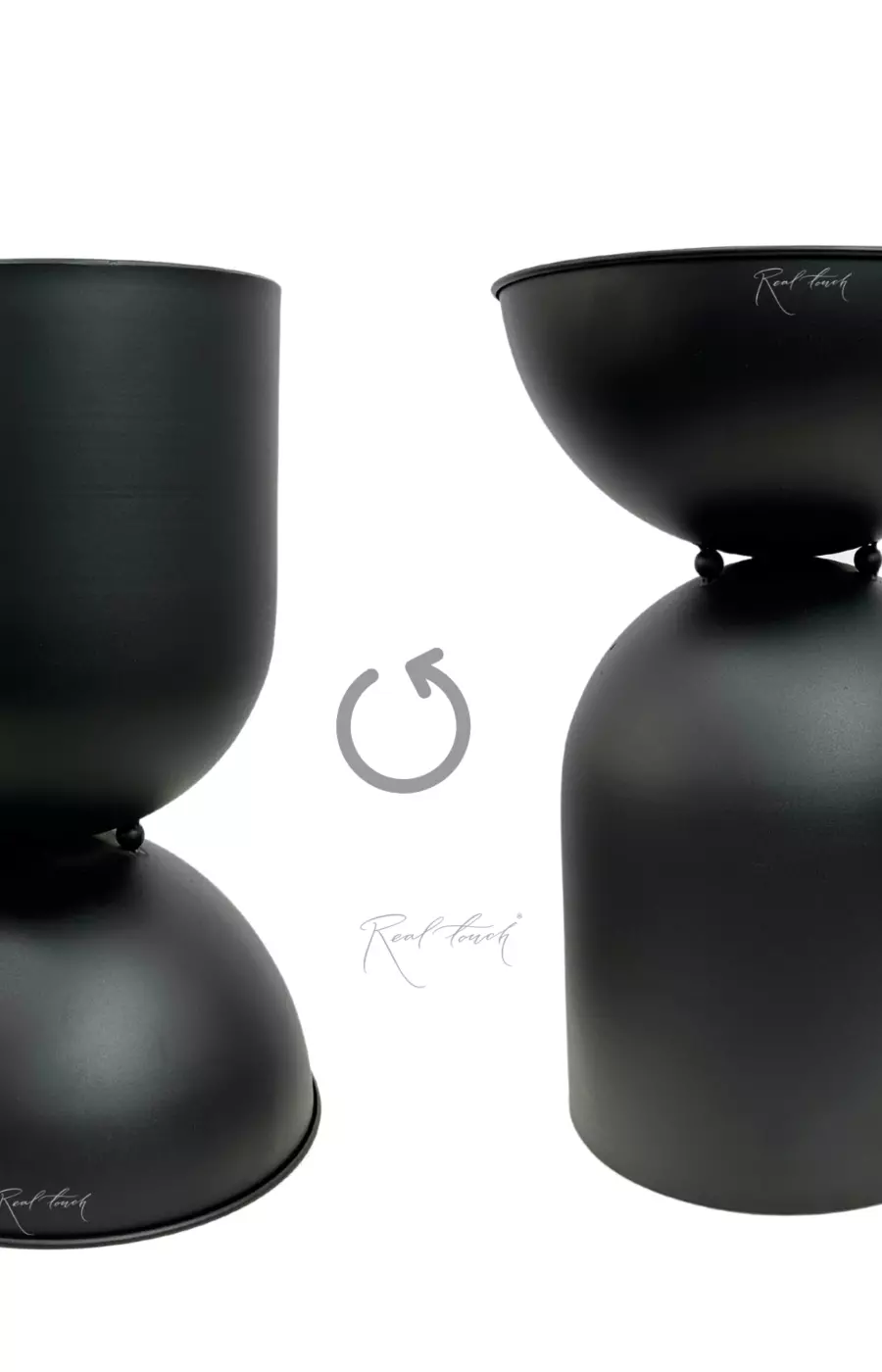 Кашпо песочные часы M - Черный