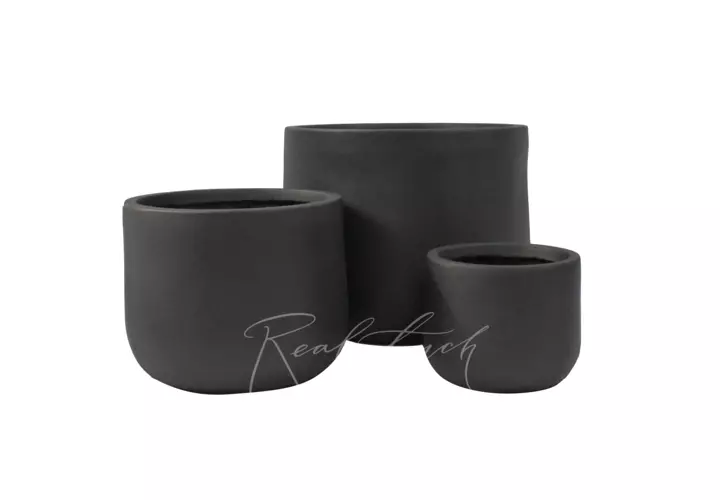 Кашпо Real Touch Base низкий (L).2217 - Черный