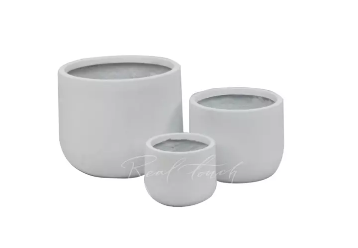 Кашпо Real Touch Base низкий (L).2215 - Белый