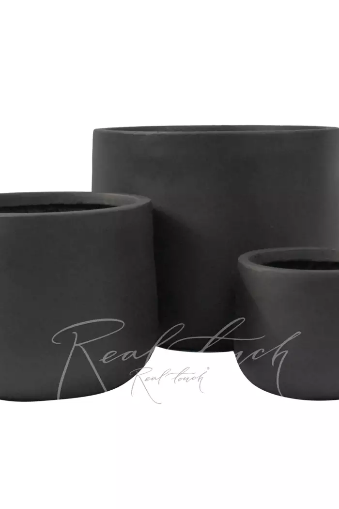 Кашпо Real Touch Base низкий (M).2217 - Черный