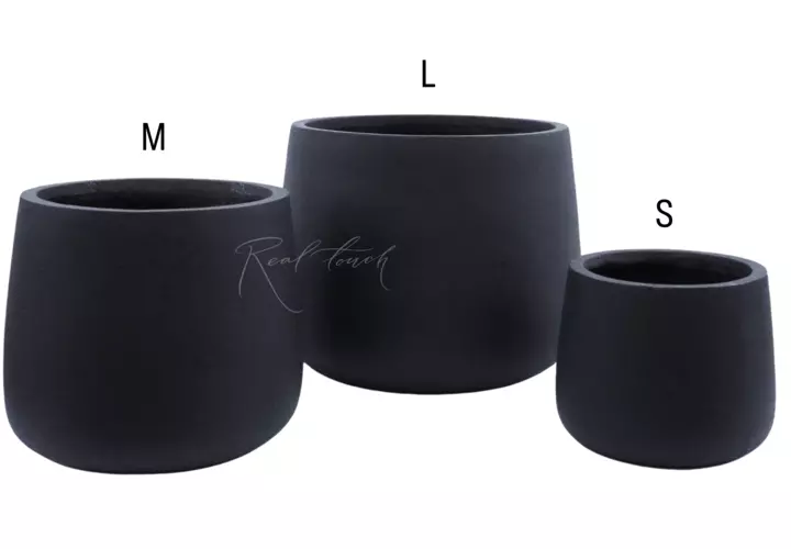 Кашпо Real Touch Ступка S - 25/27 см - Черный