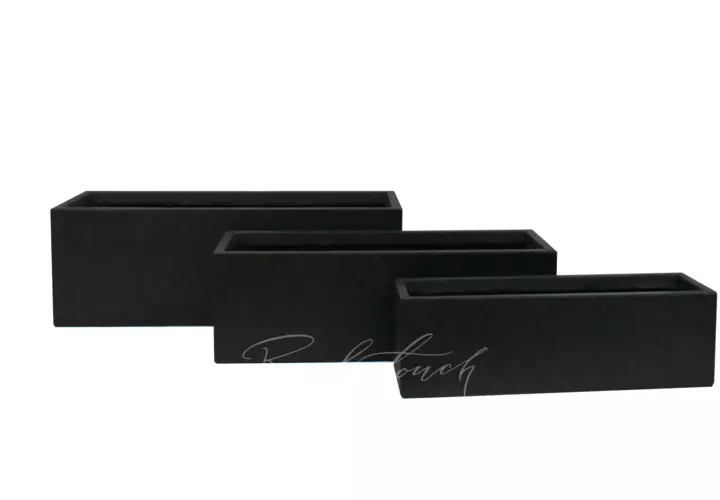 Кашпо Real Touch Plain прямоугольный низкий (M).2220 - Черный