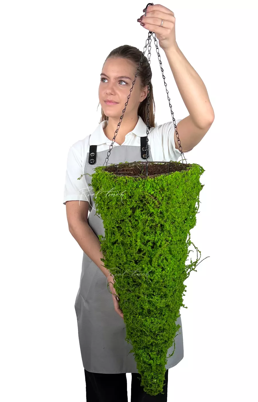 Подвесное кашпо Конус (мох) 80см  - Зеленый