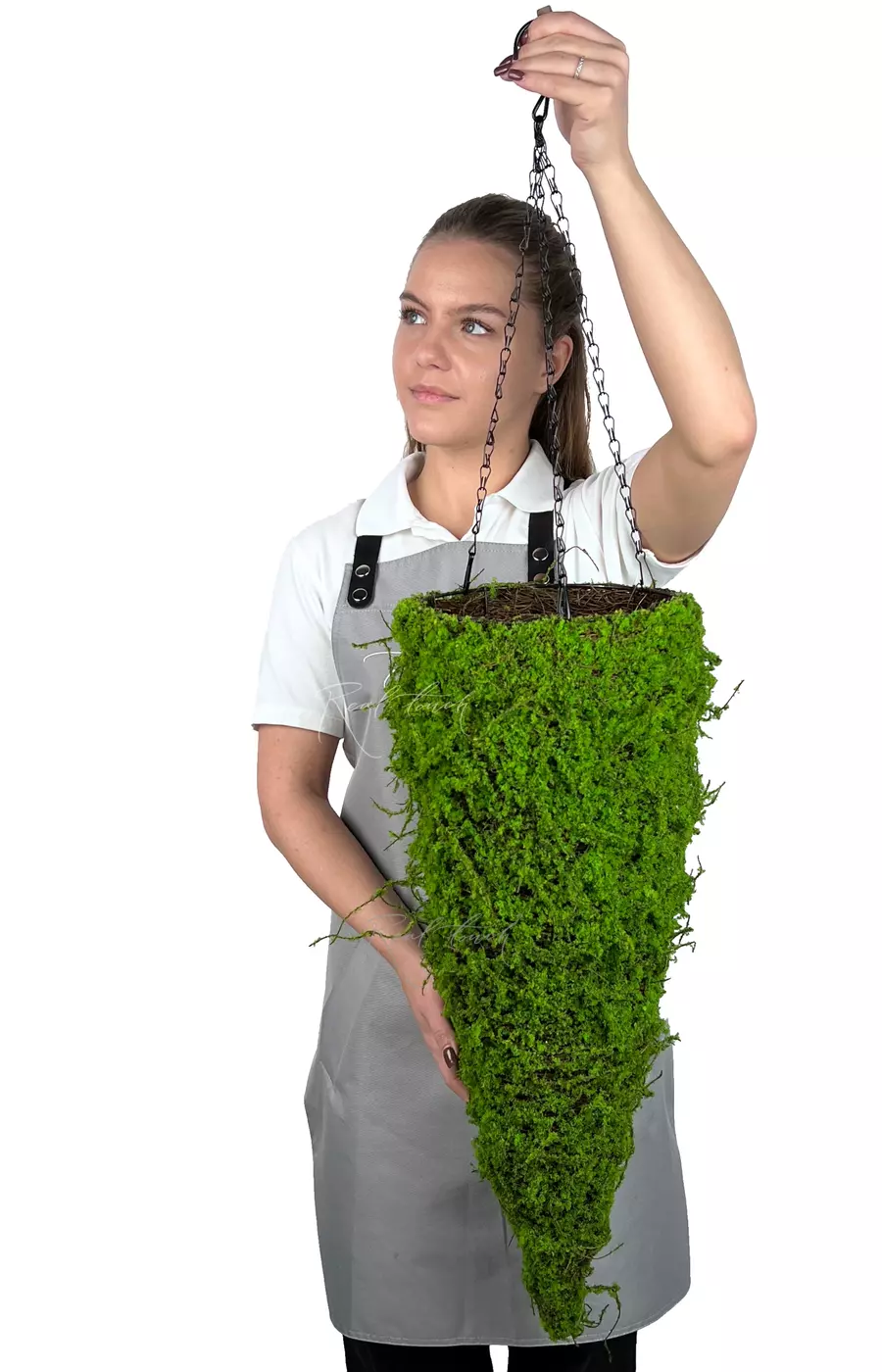 Подвесное кашпо Конус (мох) 73см  - Зеленый