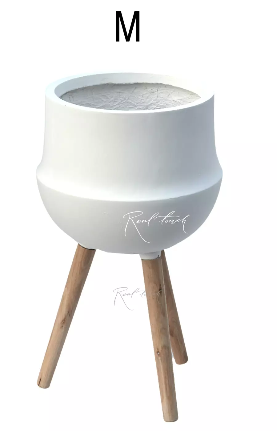 Кашпо Real Touch Грапп на ножках M - 55/28 см - Белый