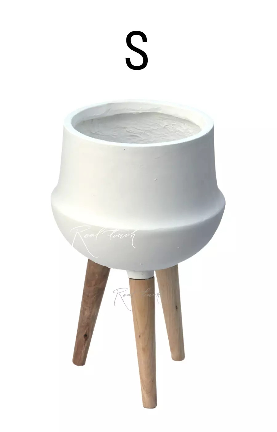 Кашпо Real Touch Грапп на ножках S - 39/20 см - Белый