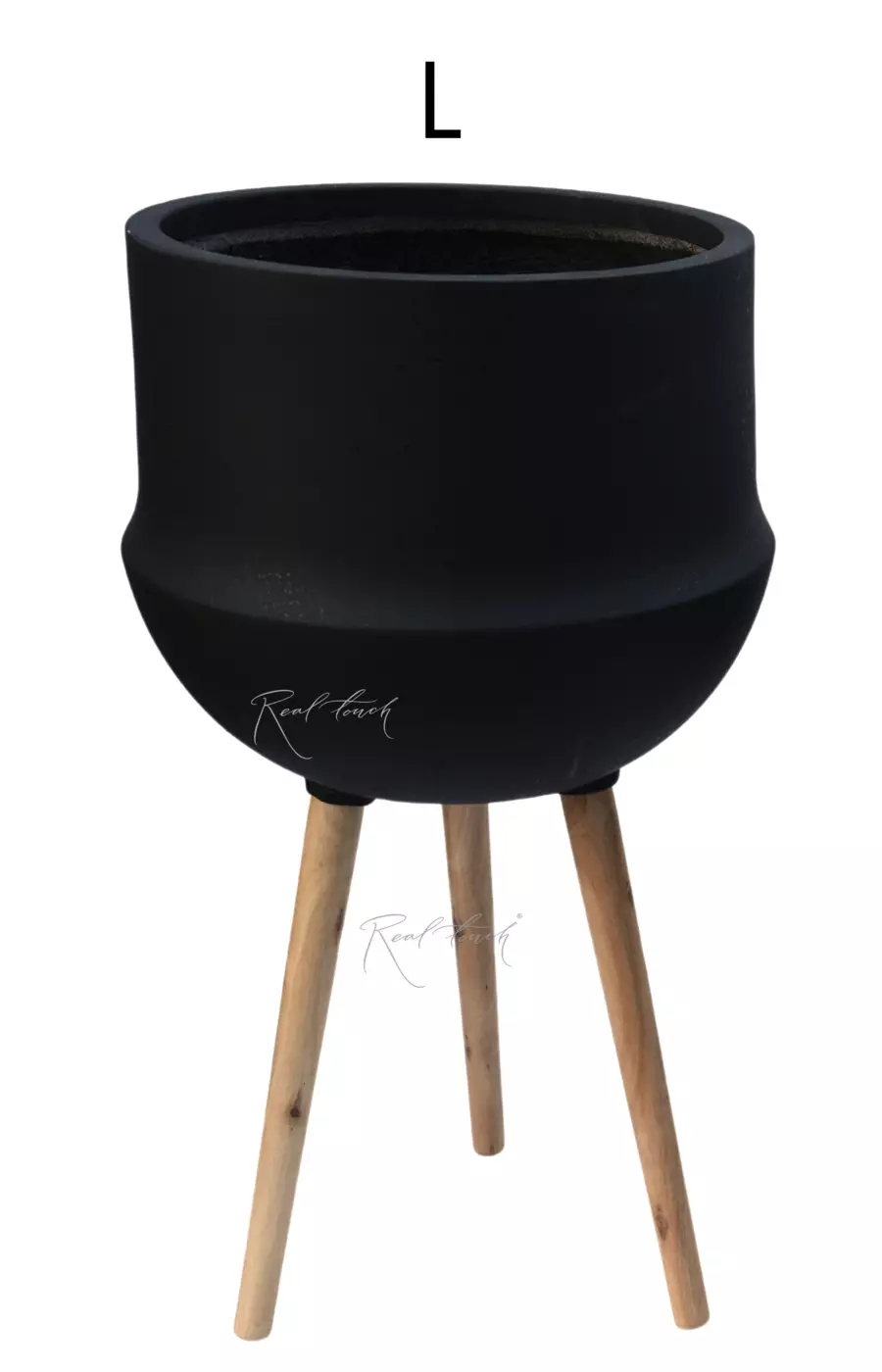 Кашпо Real Touch Грапп на ножках L - 72/38 см - Черный