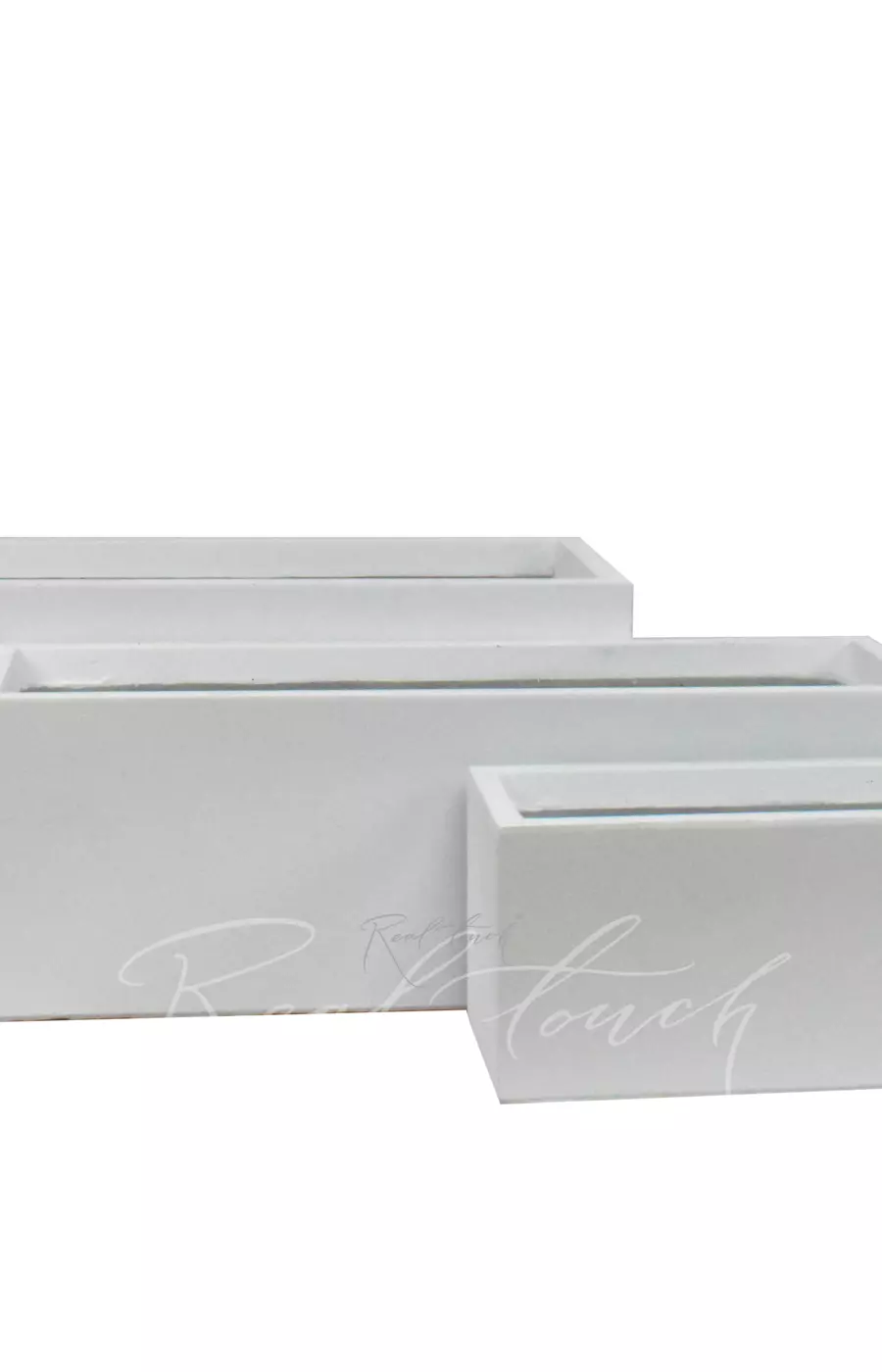 Кашпо Real Touch Plain прямоугольный низкий (S).2218 - Белый