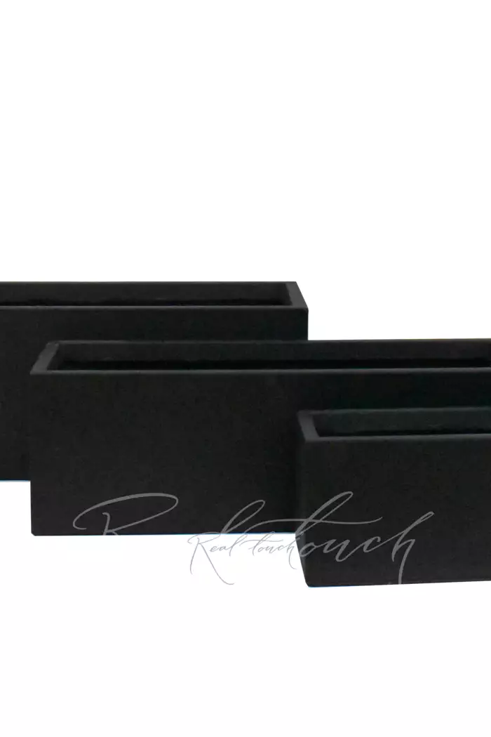 Кашпо Real Touch Plain прямоугольный низкий (L).2220 - Черный