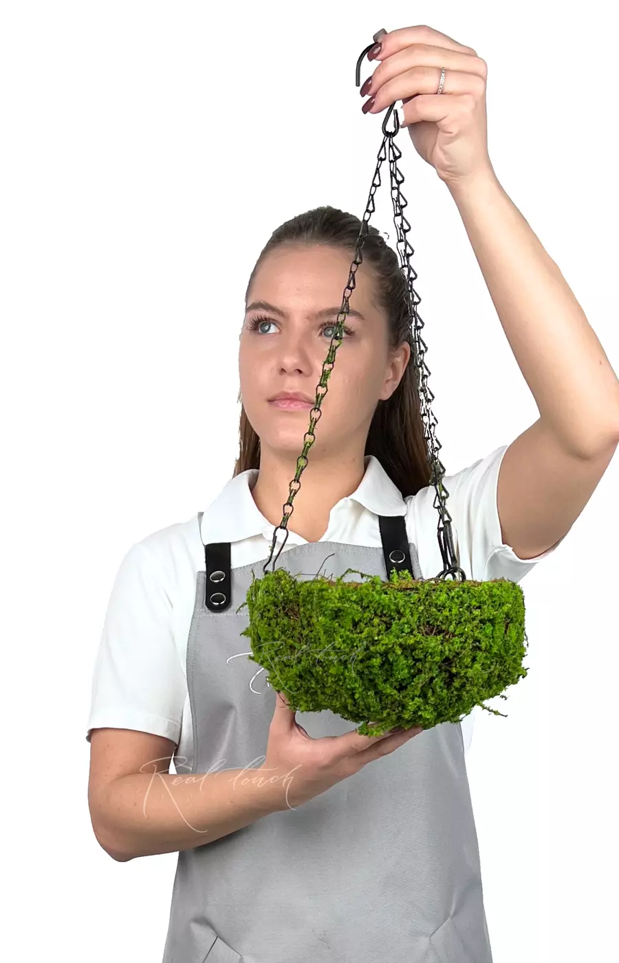 Подвесное кашпо Полусфера (мох) D20 - Зеленый