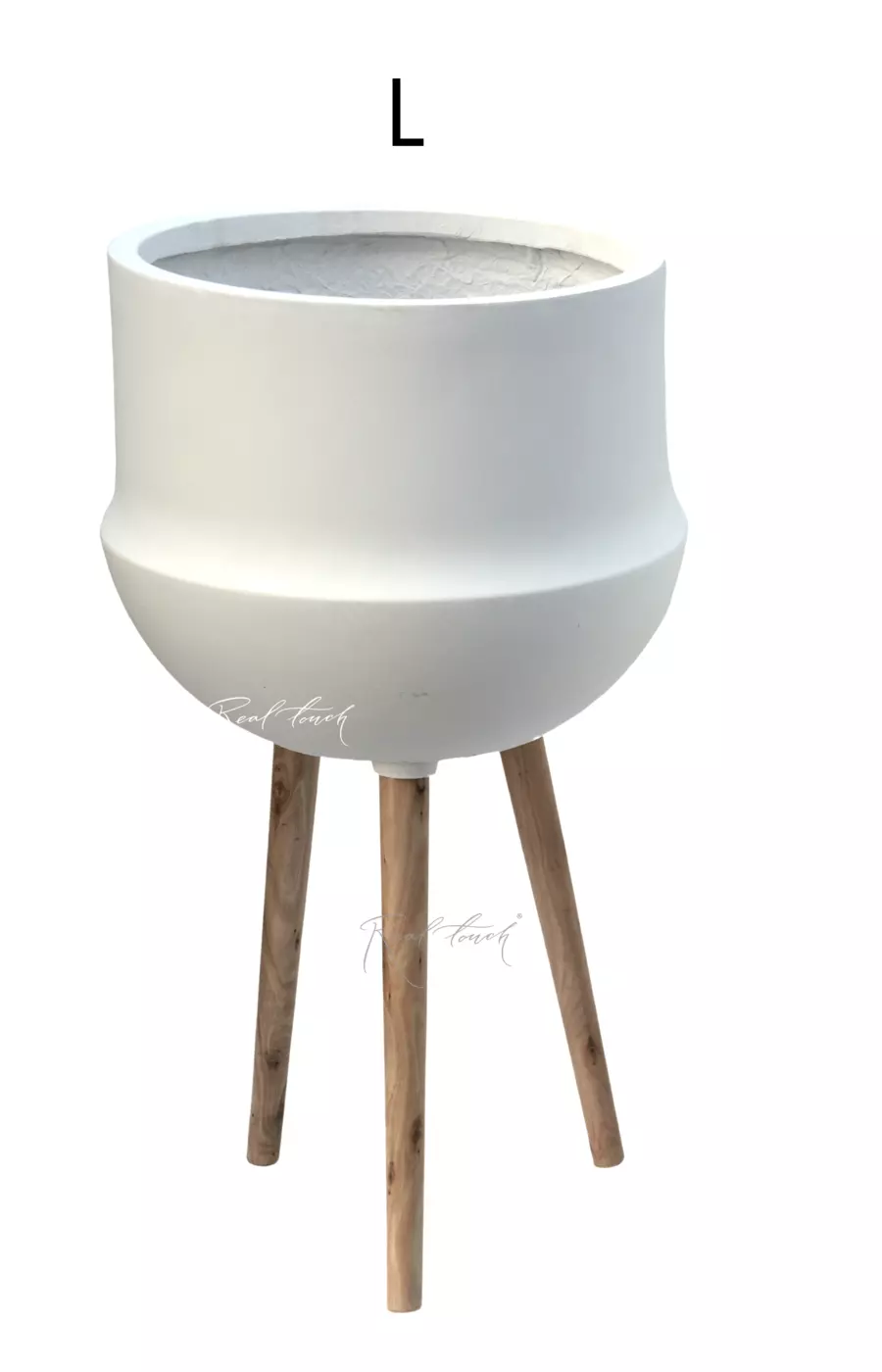 Кашпо Real Touch Грапп на ножках L - 72/38 см - Белый