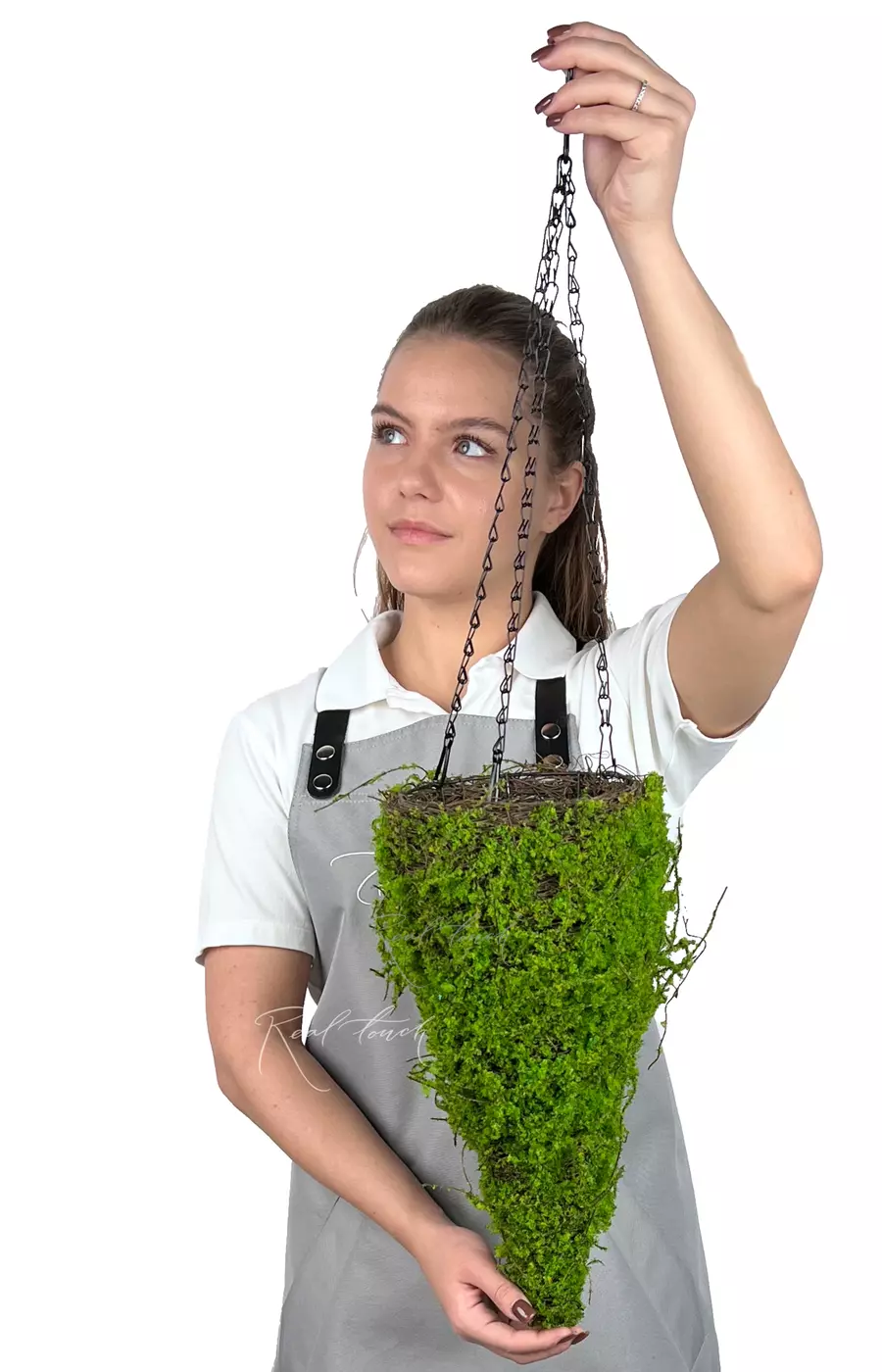 Подвесное кашпо Конус (мох) 42см - Зеленый