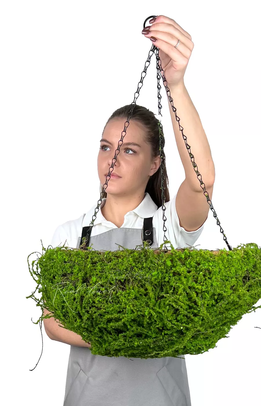 Подвесное кашпо Полусфера (мох) D40 - Зеленый