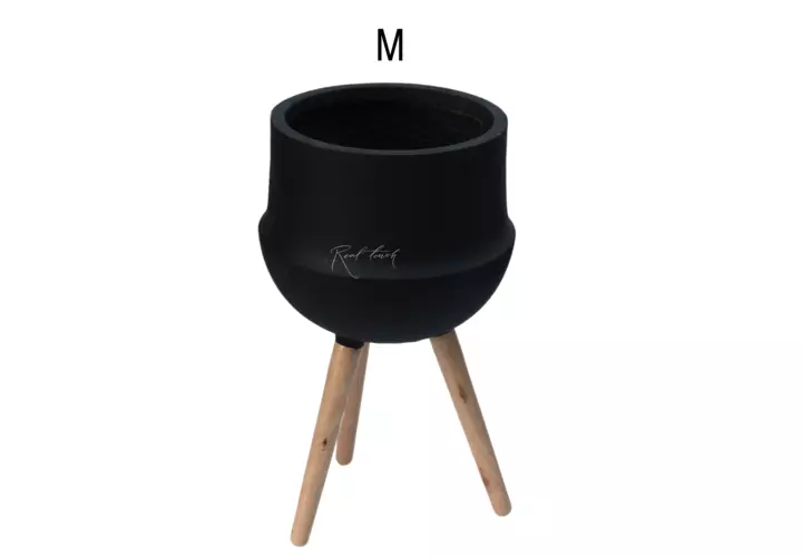 Кашпо Real Touch Грапп на ножках M - 55/28 см - Черный