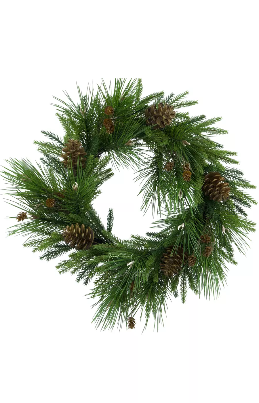 Венок Real Touch ель средний (D55см) - Зеленый Венок Real Touch ель средний (D55см) - Зеленый