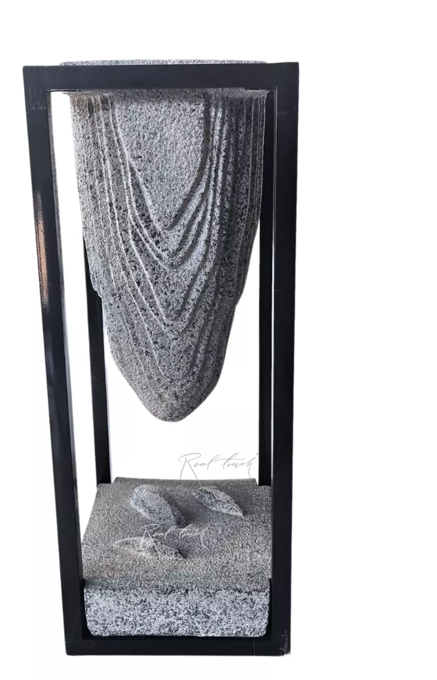 Кашпо скала в металлическом каркасе среднее - Черный