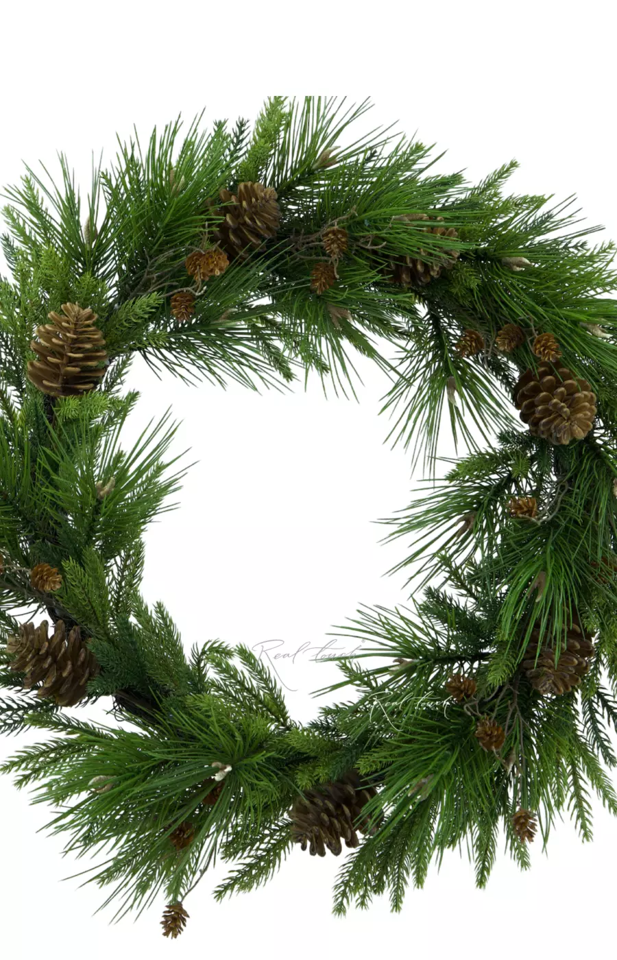 Венок Real Touch ель большой (D70см) - Зеленый Венок Real Touch ель большой (D70см) - Зеленый