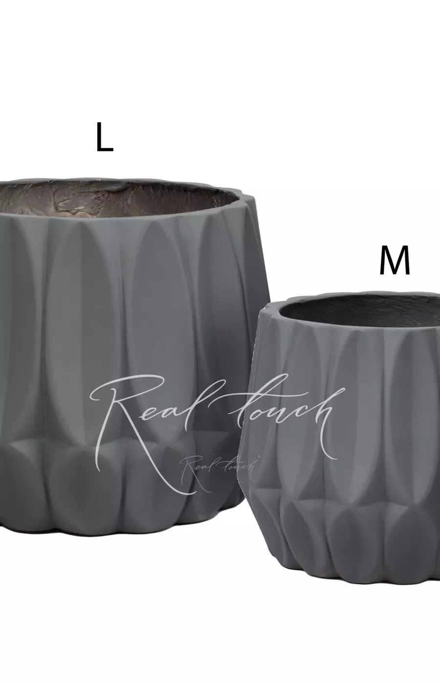 Кашпо Real Touch Перья (L).2245 - Серый