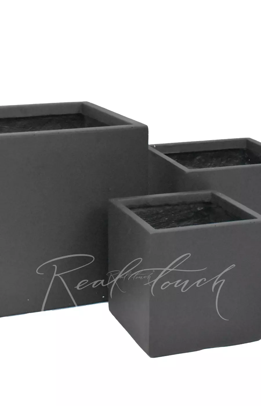 Кашпо Real Touch Plain Cube (M).2208 - Черный Кашпо Real Touch Plain Cube (M).2208 - Черный
