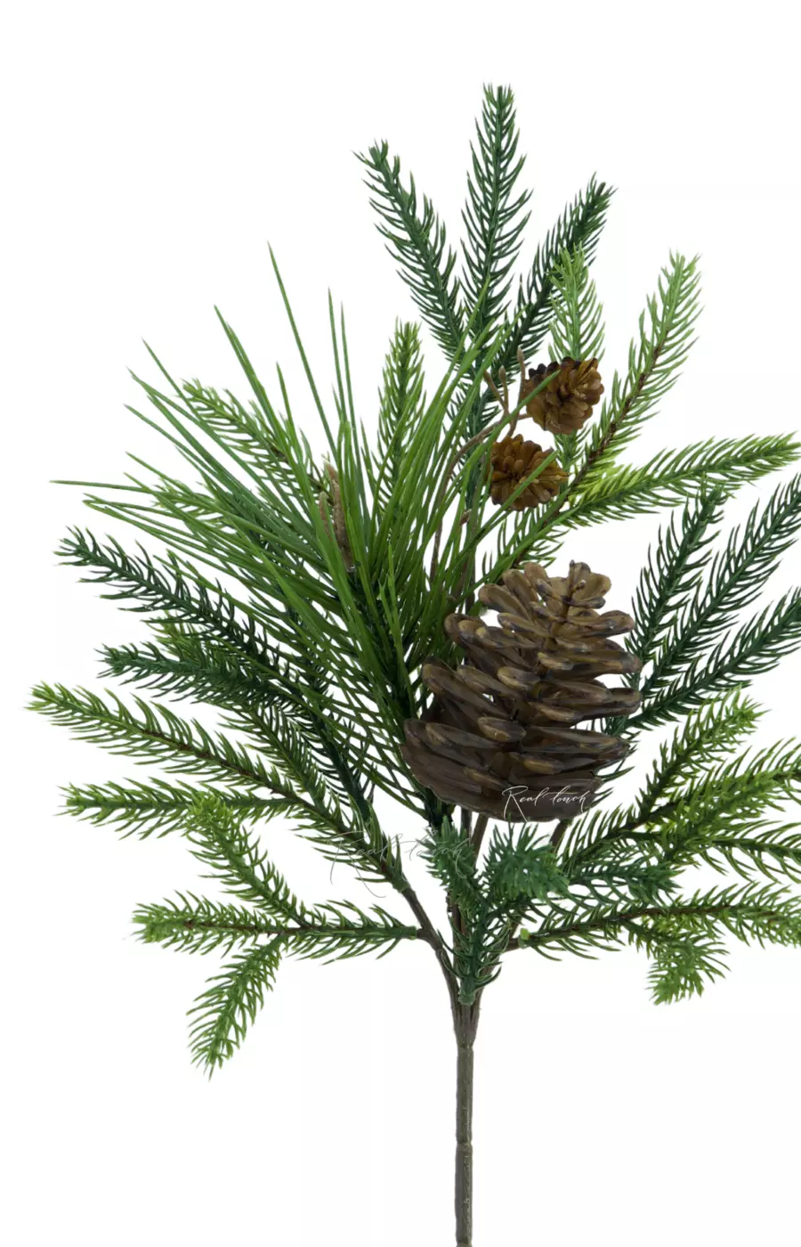 Ветка Real Touch ель с шишками - Зеленый Ветка Real Touch ель с шишками - Зеленый