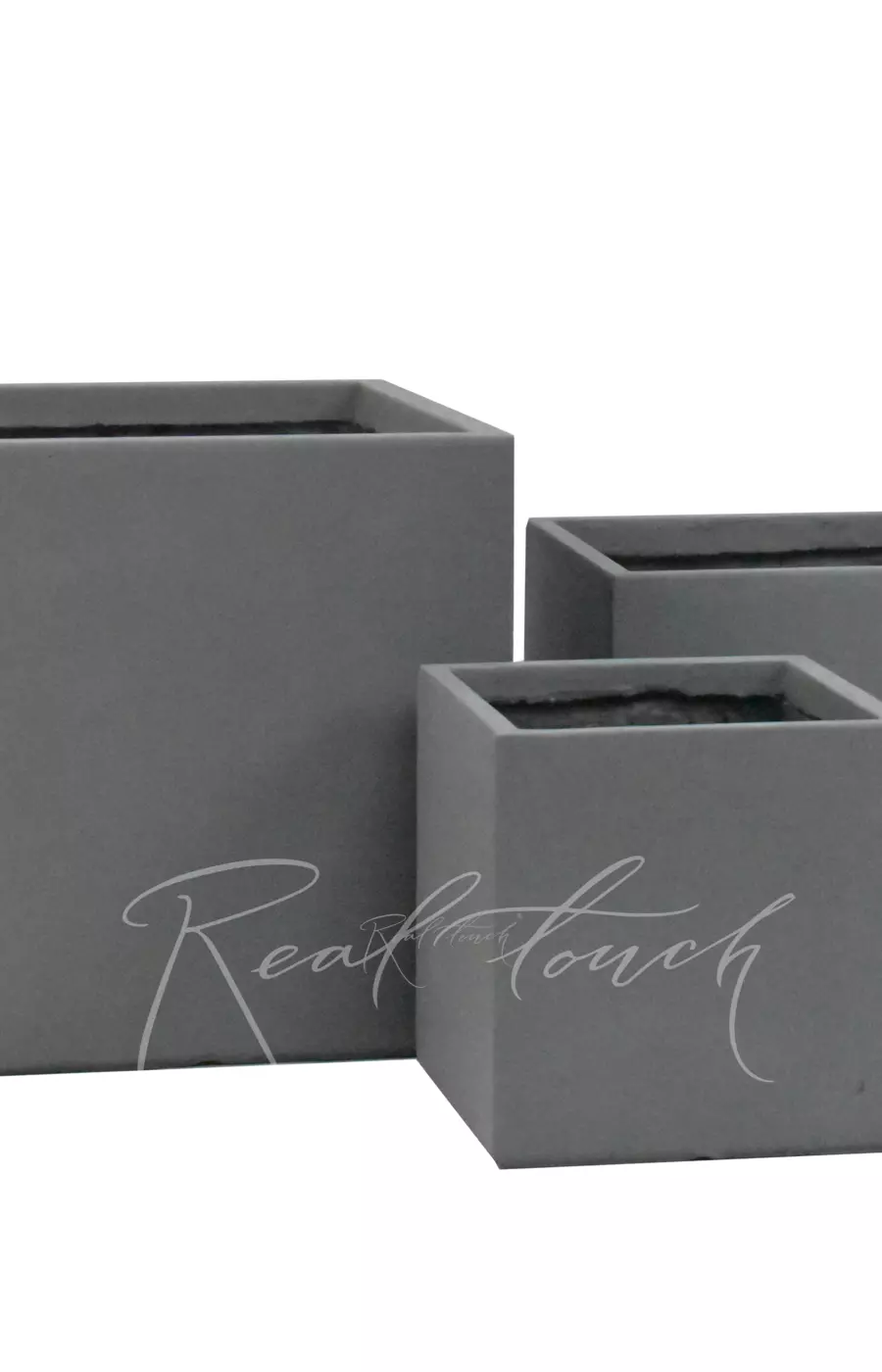 Кашпо Real Touch Plain Cube (S).2207 - Серый Кашпо Real Touch Plain Cube (S).2207 - Серый